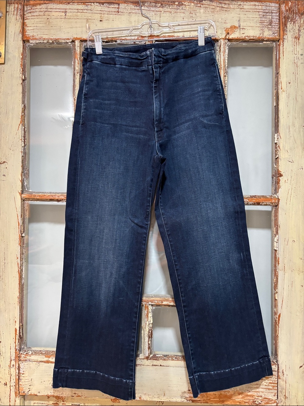 MOTHER Men's Relaxed Wide-Leg Jeans in Dark Blue Denim